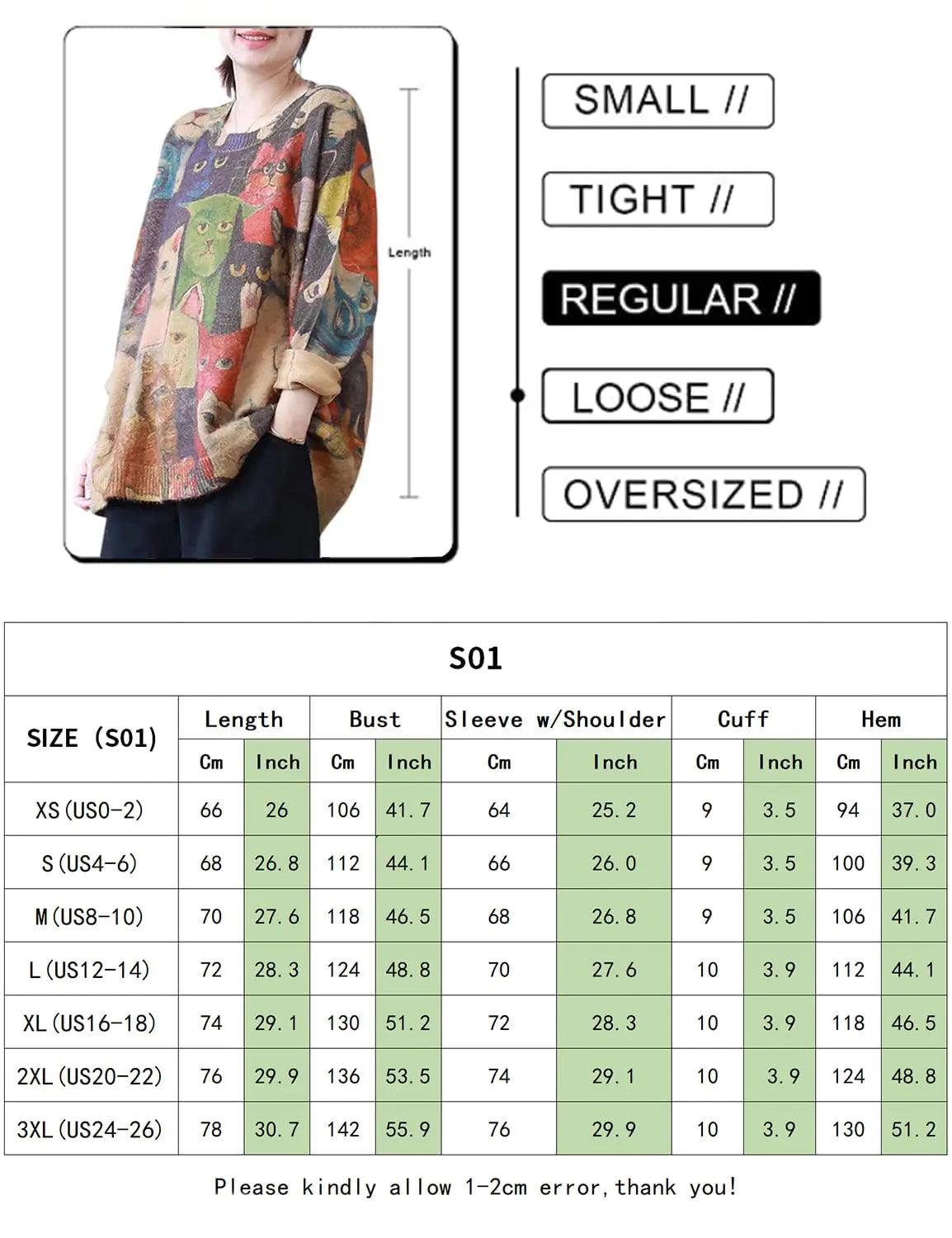 YESNO Women Ugly Christmas Sweater Graphic Printed Oversized Pullover Sweaters Casual Loose Knit Tops S01 XX-Large Floral 174 - Evallys.com # #