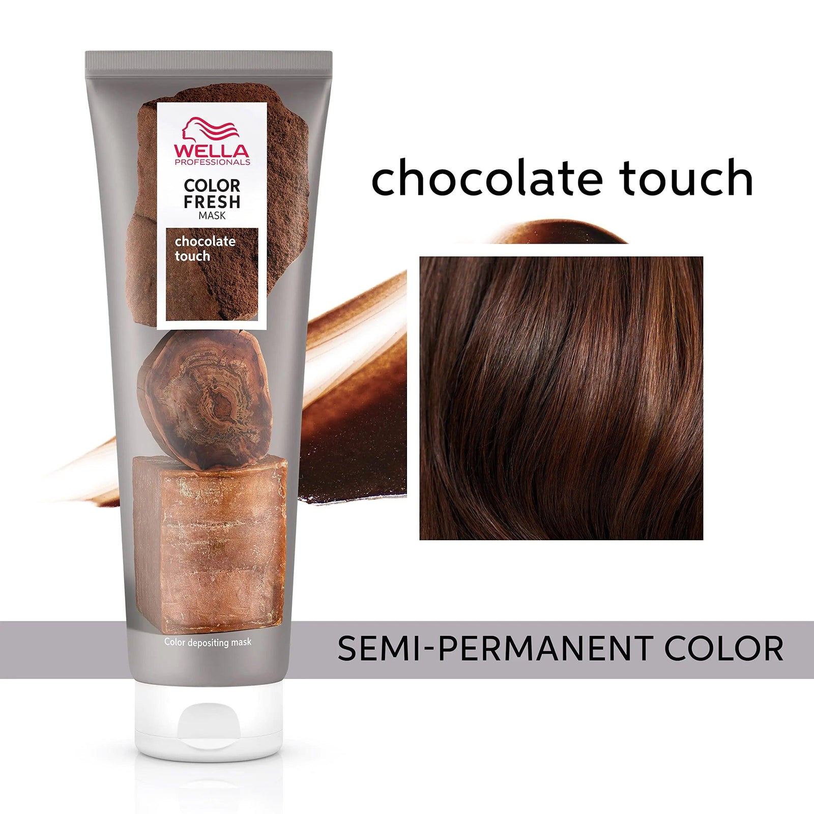 Wella Professionals Color Fresh Mask, Natural Shade, Damage Free, Color-Depositing Hair Mask With Avocado Oil, Silicone Free, 5 oz. Chocolate Touch - Evallys.com # #