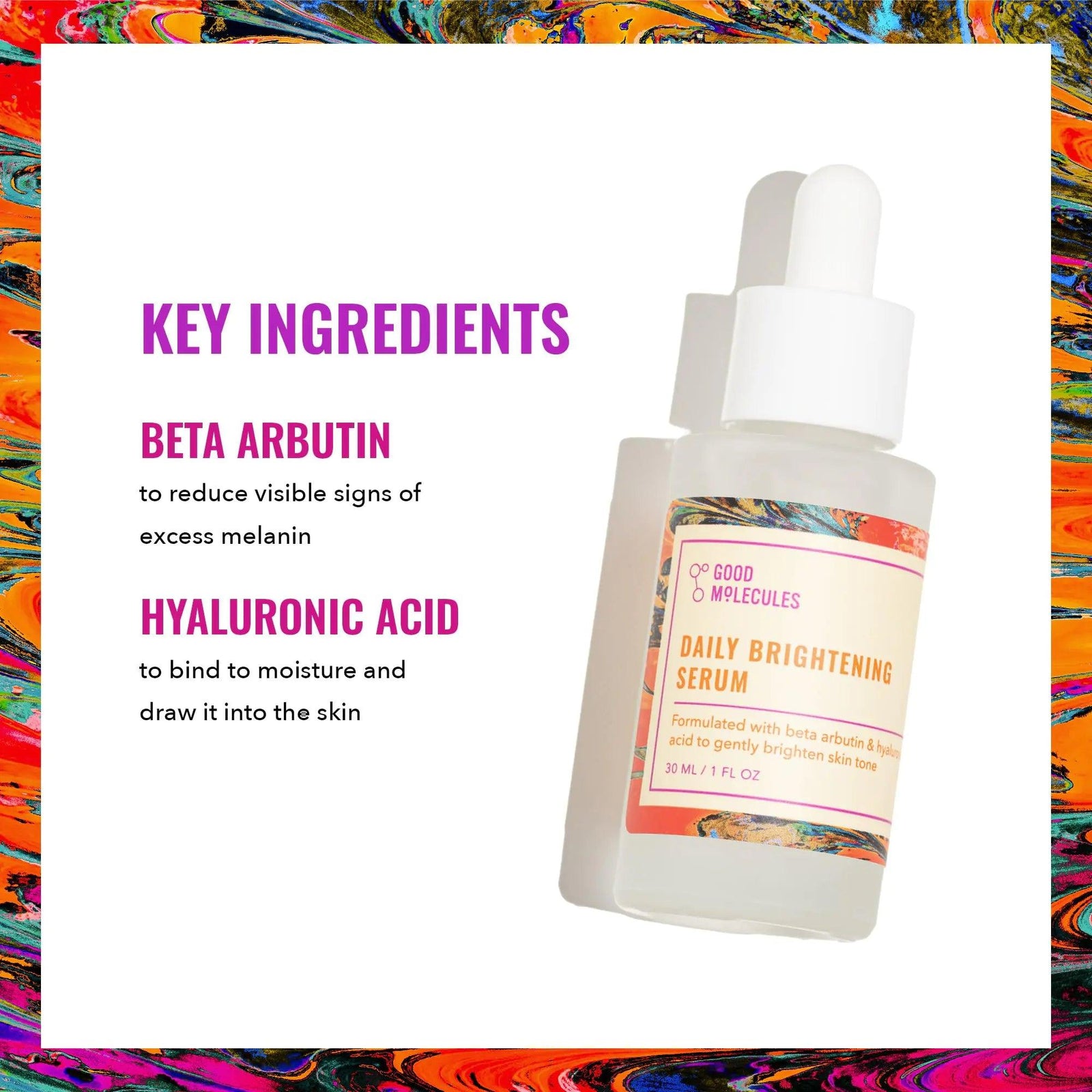 Good Molecules Daily Brightening Serum - Hydrating Facial Serum with Beta Arbutin and Hyaluronic Acid to Moisturize - Anti-Aging Skincare for Face - Evallys.com # #