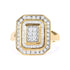 10K Yellow Gold Plated .925 Sterling Silver 1/2 Cttw Round & Baguette Diamond Ring (I-J Color, I2-I3 Clarity) - Evallys.com # #