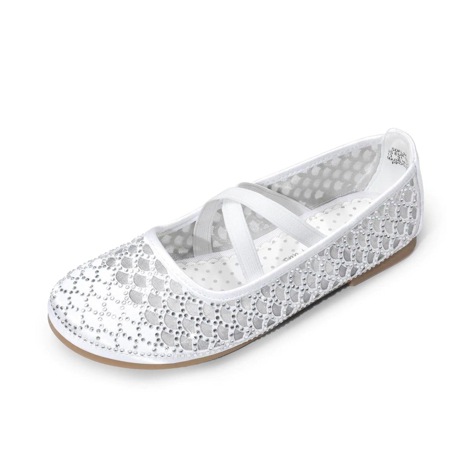 DREAM PAIRS Girls Ballerina Dress Shoes Mary Jane Flats 4 Big Kid White-sheer - Evallys.com # #