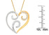 10K Two-Toned Gold 1/10 cttw Round Cut Diamond Swirl Heart Accent Pendant Necklace (H-I, I1-I2) - Evallys.com # #