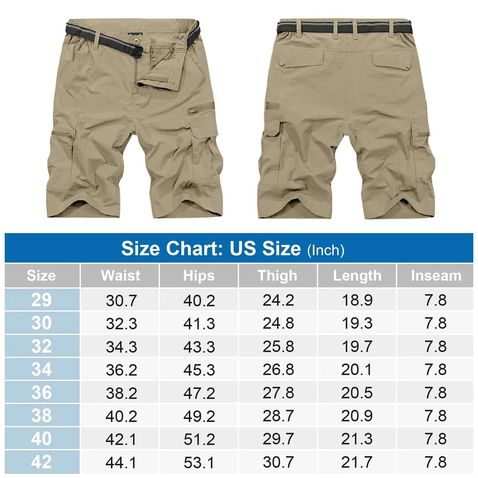 Jessie Kidden Mens Outdoor Casual Expandable Waist Lightweight Water Resistant Quick Dry Fishing Hiking Shorts 32 Khaki - Evallys.com