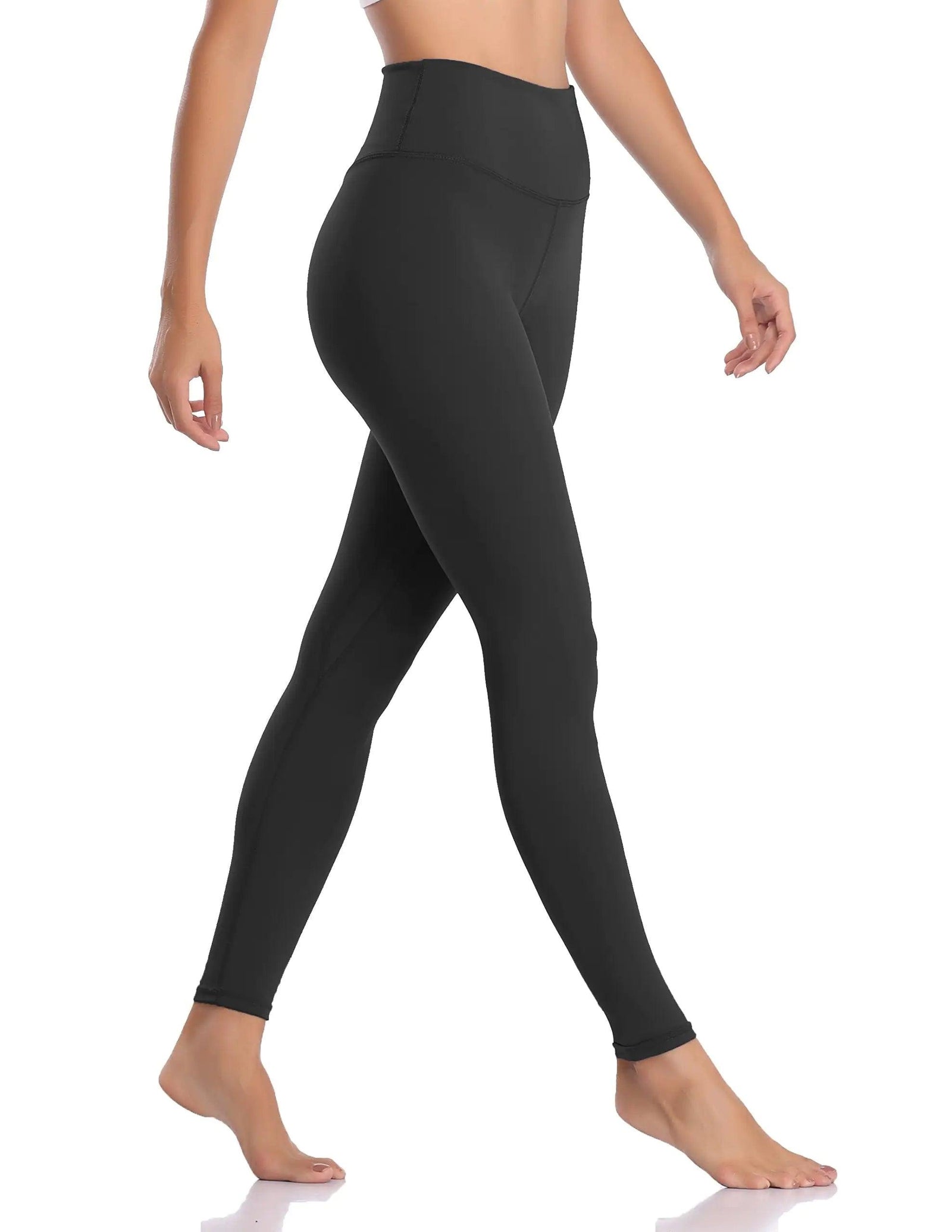 Colorfulkoala Women's Buttery Soft High Waisted Yoga Pants Full-Length Leggings Black Large - Evallys.com # #