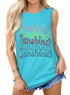 Womens Tank Tops Summer T Shirts Sleeveless Casual Loose Tunic Blouses Small Pure Red - Evallys.com