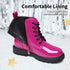 DREAM PAIRS Boys Girls Side Zipper Combat Ankle Boots(Toddler/Little Kid 12 Little Kid Rose/Red - Evallys.com # #