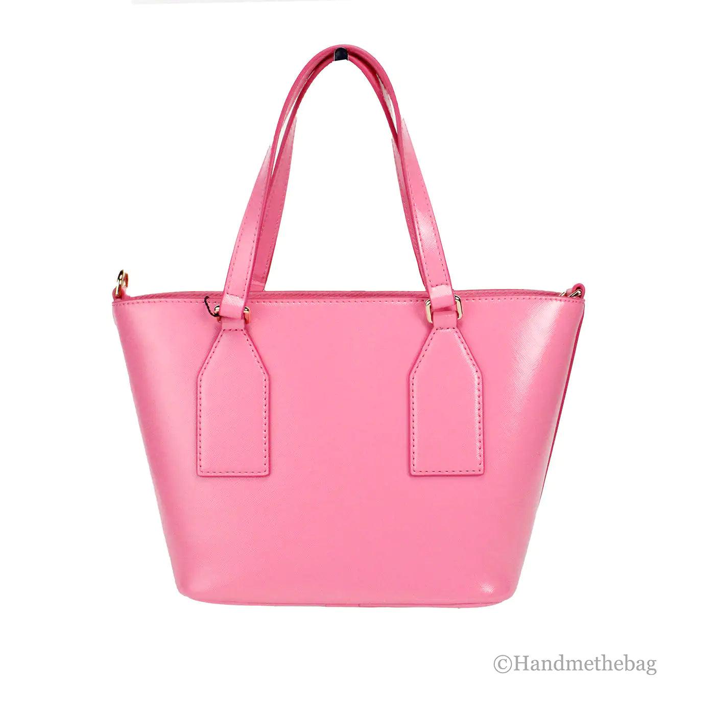 Marc Jacobs Small Candy Pink Leather Tote Crossbody Bag - Evallys.com # #