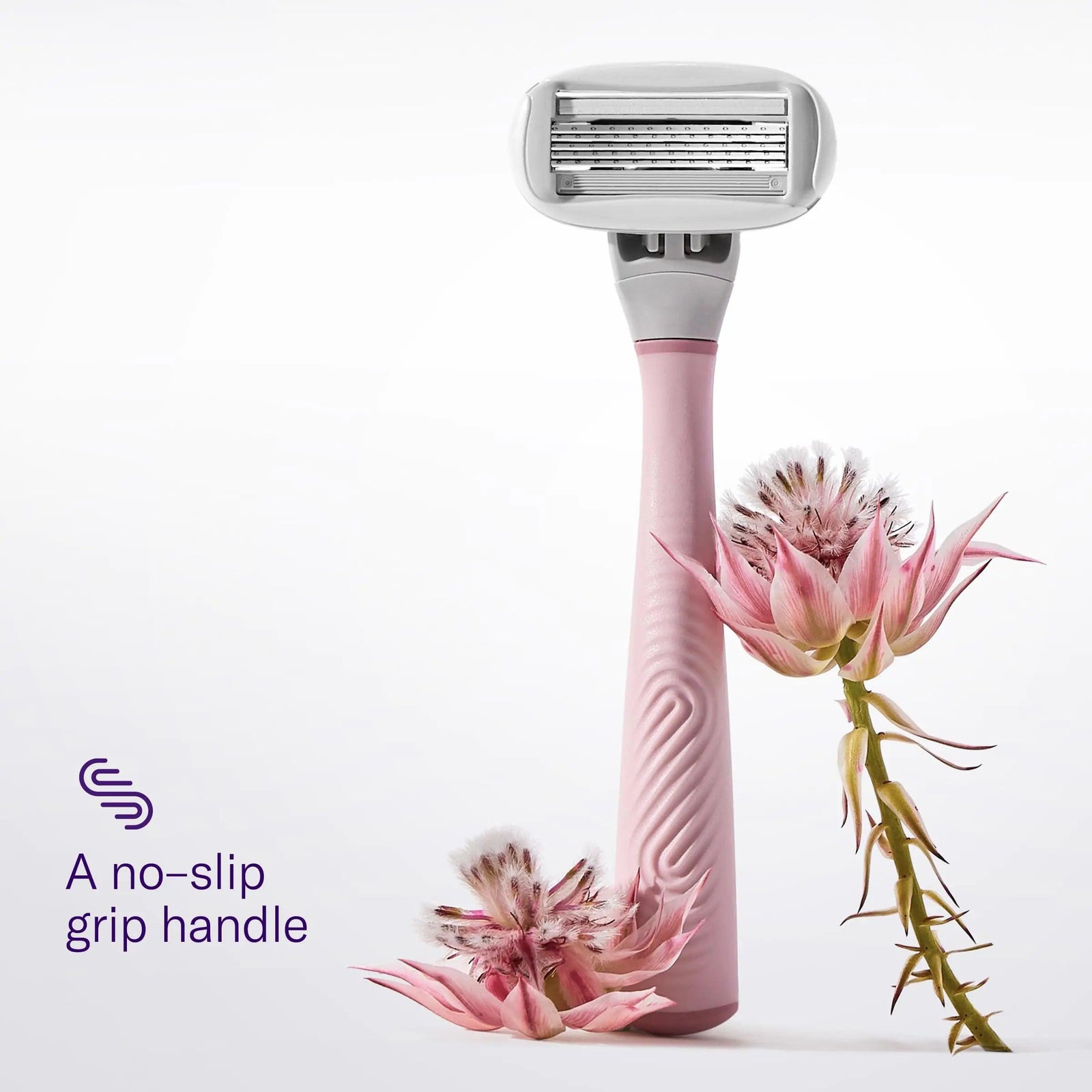 Flamingo 5-Blade Razors for Women - 1 Razor Handle + 4 5-Blade Refills + 1 Shower Holder - Rose - Evallys.com # #