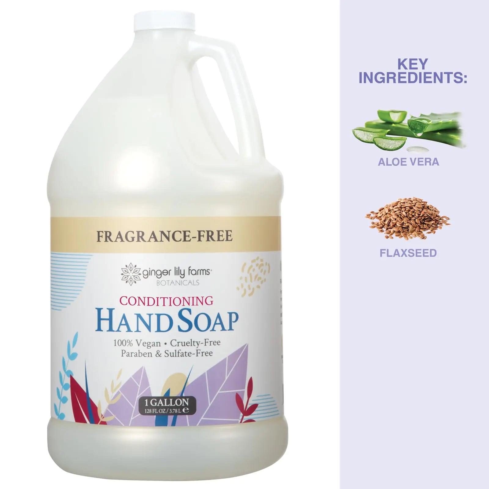 Ginger Lily Farms Botanicals All-Purpose Natural Fragrance-Free Hand Soap, Liquid Hand Soap Refill, 128 Ounces, 1 Gallon (Case of 4) 128 Fl Oz (Pack of 4) - Evallys.com # #