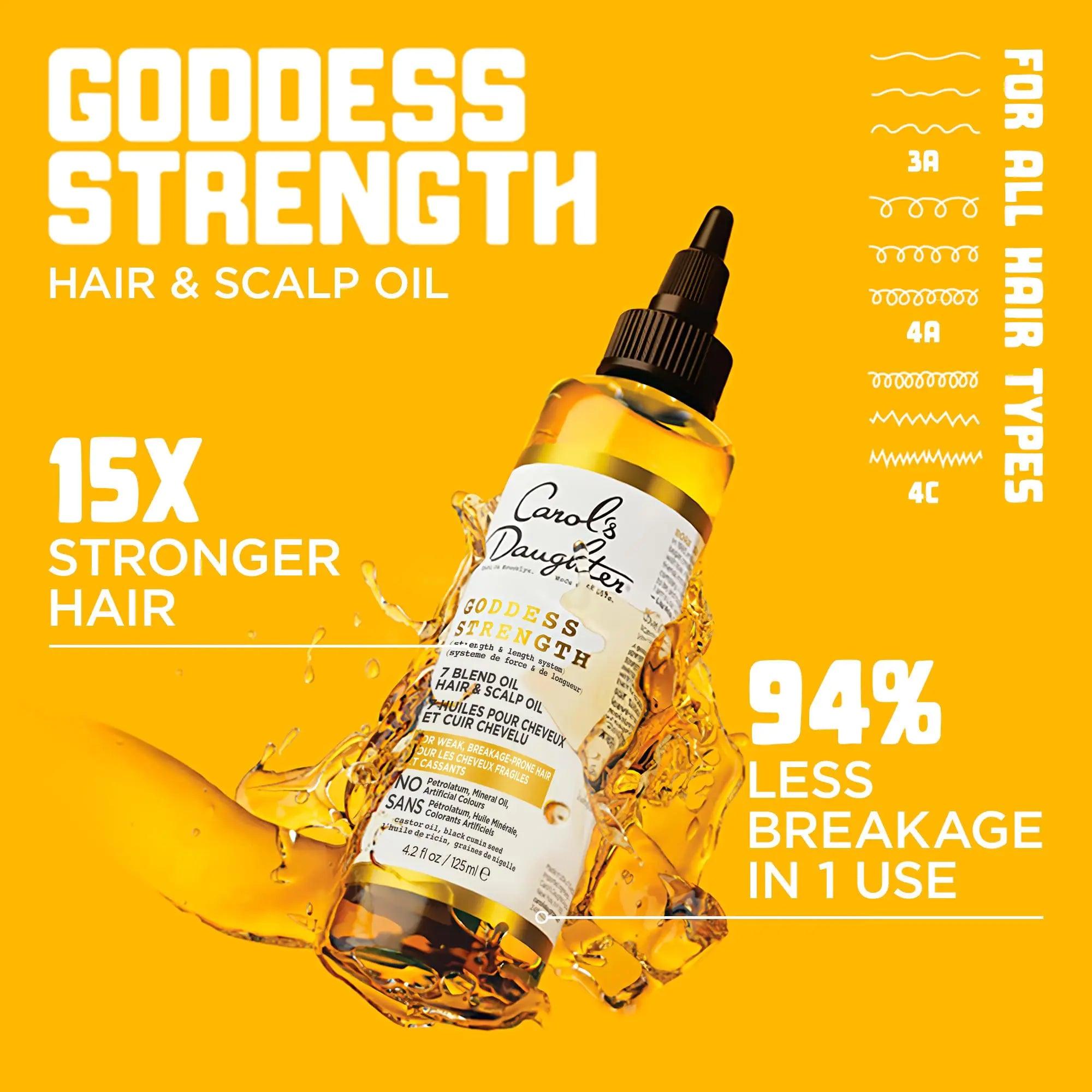 Carol's Daughter Goddess Strength 7 Oil Blend Scalp and Hair Oil for Wavy, Coily and Curly Hair, Hair Treatment Serum with Castor Oil for Weak Hair, 4.2 Fl Oz - Evallys.com # #