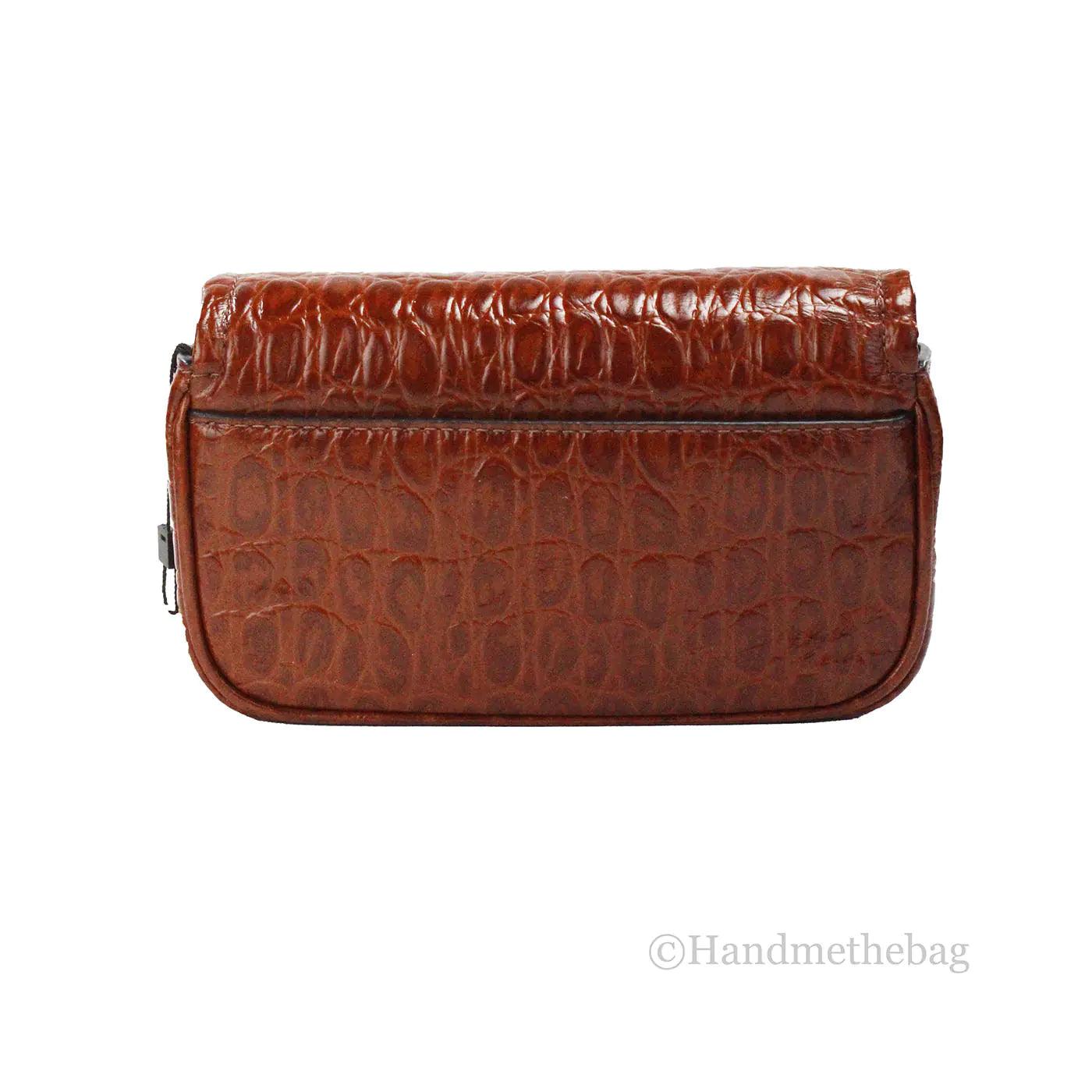 Marc Jacobs The Mini Shoulder Bag Brown Embossed Crossbody - Evallys.com # #