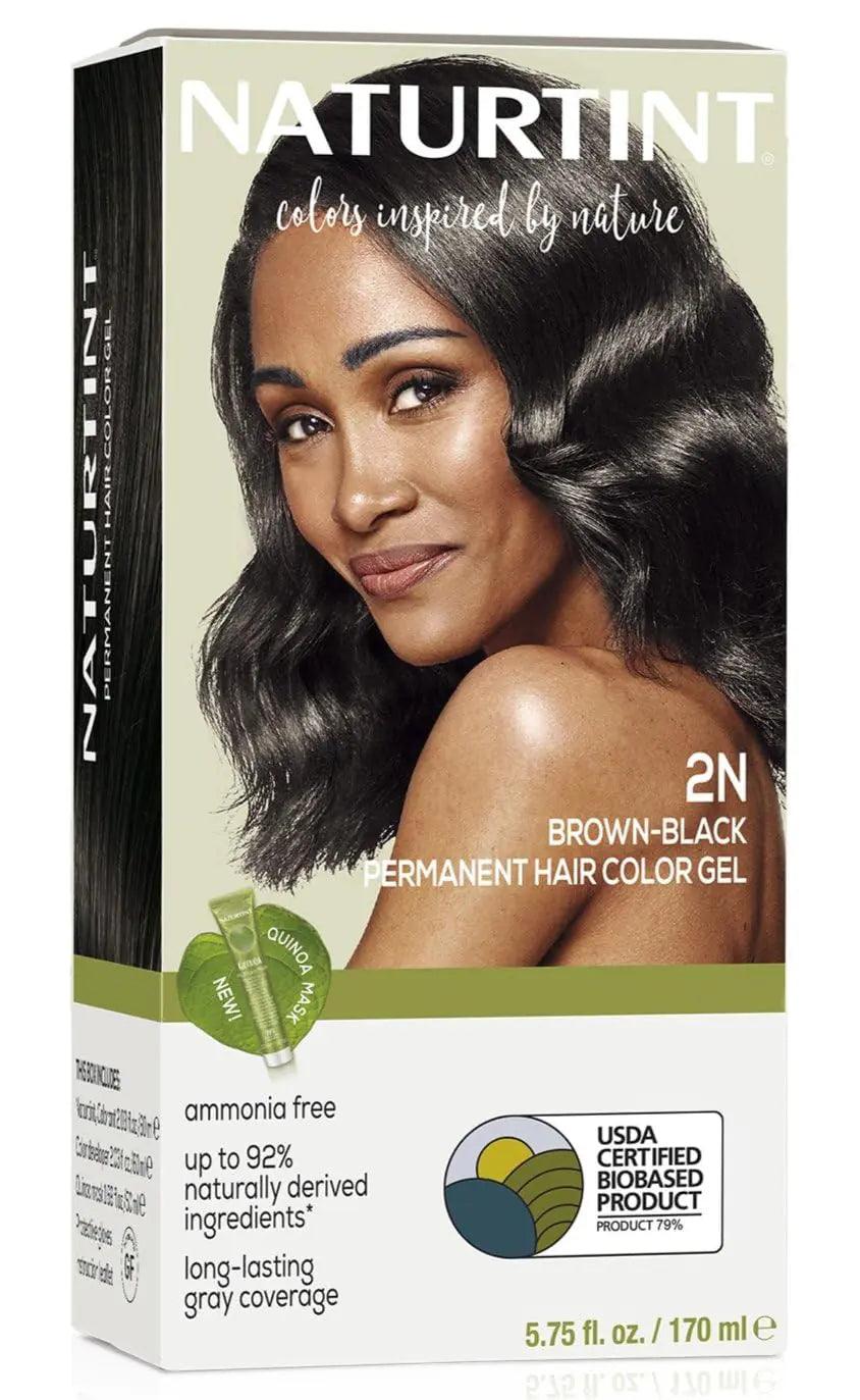 Naturtint Permanent Hair Color 2N Brown Black (Pack of 1), Ammonia Free, Vegan, Cruelty Free, up to 100% Gray Coverage, Long Lasting Results - Evallys.com # #