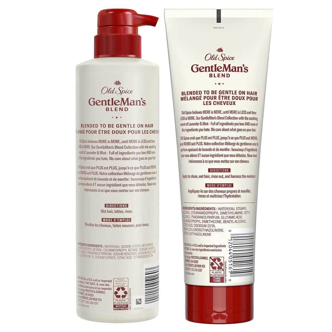 Old Spice Men's Sulfate Free Shampoo and Conditioner Set with Lavender & Mint Scent, Gentleman's Blend (14.8 Fl Oz & 8 Fl Oz) OS GMB Soothing Dual eComm pack - Evallys.com # #