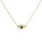 10K Yellow Gold Blue Sapphire and Diamond Accented Evil Eye 18" Inch Pendant Necklace (H-I Color, I1-I2 Clarity) - Evallys.com # #