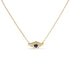 10K Yellow Gold Blue Sapphire and Diamond Accented Evil Eye 18" Inch Pendant Necklace (H-I Color, I1-I2 Clarity) - Evallys.com # #