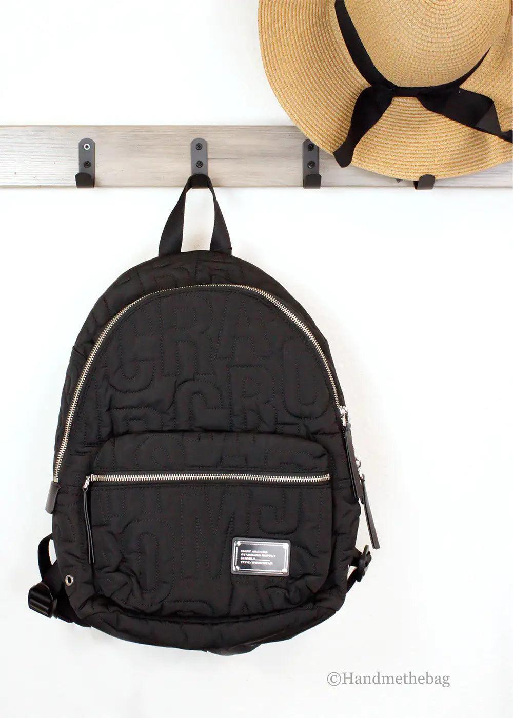 Marc Jacobs Medium Black Monogram Quilted Puffy Backpack - Evallys.com # #