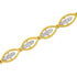 10K Yellow Gold Plated .925 Sterling Silver 1 cttw Prong Set Round-Cut Diamond Link Bracelet (J-K Color, I1-I2 Clarity) - 7.25" - Evallys.com # #