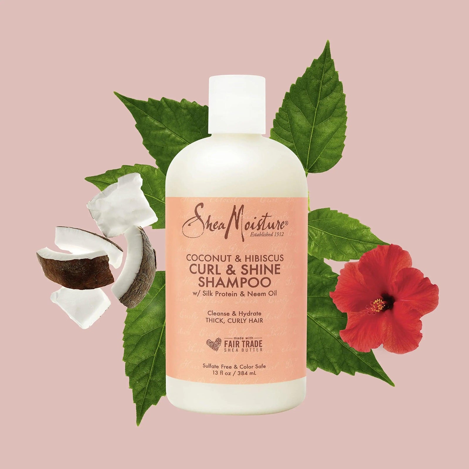 SheaMoisture Curl and Shine Coconut Shampoo Coconut and Hibiscus for Curly Hair Paraben Free Shampoo 13 oz 13 Fl Oz (Pack of 1) - Evallys.com # #