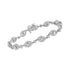 .925 Sterling Silver 2 1/2 Cttw Diamond Pear Shaped and Bezel Link Bracelet (I-J Color, I2-I3 Clarity) - 7.5 " - Evallys.com # #