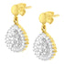 10K Yellow Gold 1/4 Cttw Round and Baguette-Cut Diamond Cluster Drop and Dangle Stud Earrings (I-J Color, I2-I3 Clarity) - Evallys.com # #