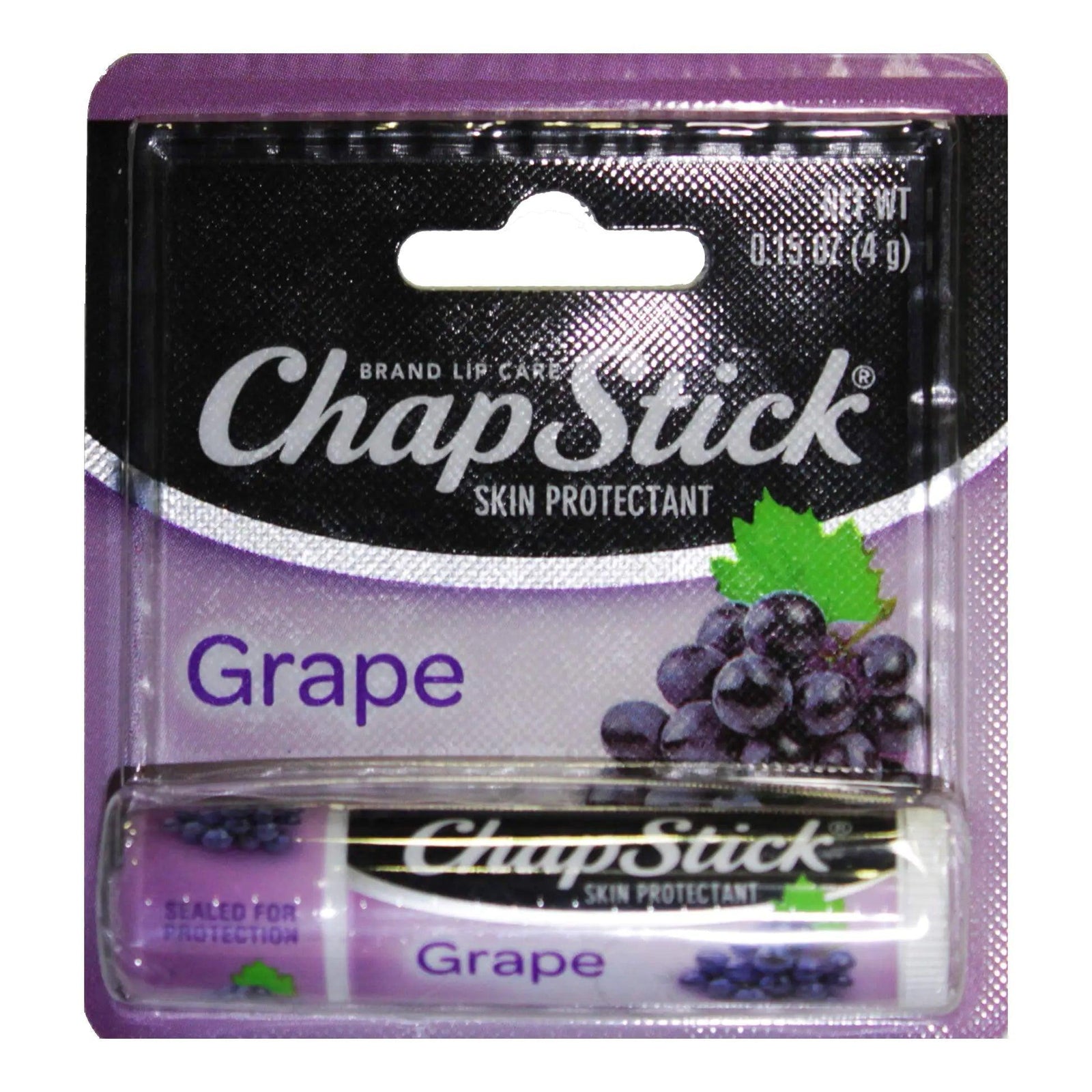 Chapstick (1) Stick Grape Flavored Lip Balm - Paraben Free Lip Care - Carded 0.15 oz 0.15 Ounce (Pack of 1) Purple - Evallys.com # #