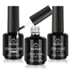 Beetles Top Coat Base Gel & Nail Glue Set-3Pcs No Wipe Top Coat & Base Coat with 5 In 1 Nail Glue Shine Effect Long Lasting Soak Off Uv Light Lamp Diy Home for Women Girls 1-Top Base and Nail Glue - Evallys.com