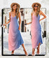 Wolddress Womens 2024 Casual Sleeveless Sundress Plus Size Loose Plain Long Summer Beach Maxi Dress with Pockets S-5X Large Gradient-babyblue Pink - Evallys.com