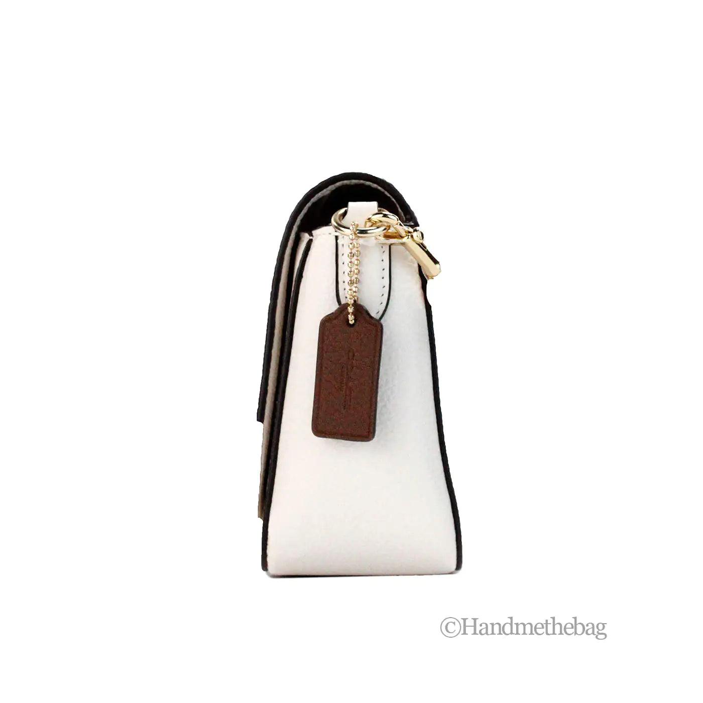 Coach Logan Stripe Chalk Pebbled Leather Messenger Crossbody Bag - Evallys.com # #