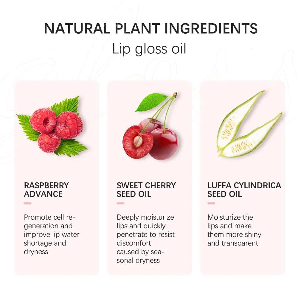 Hydrating Lip Glow Oil, Plumping Lip Gloss, Moisturizing Lip Oil Gloss, Transparent Moisturizing Lip Balm, Natural Lip Plumper, Lip Plumper Gloss Make Lips Fuller and Moisturizing (2pcs Cherry) 2pcs Cherry - Evallys.com # #