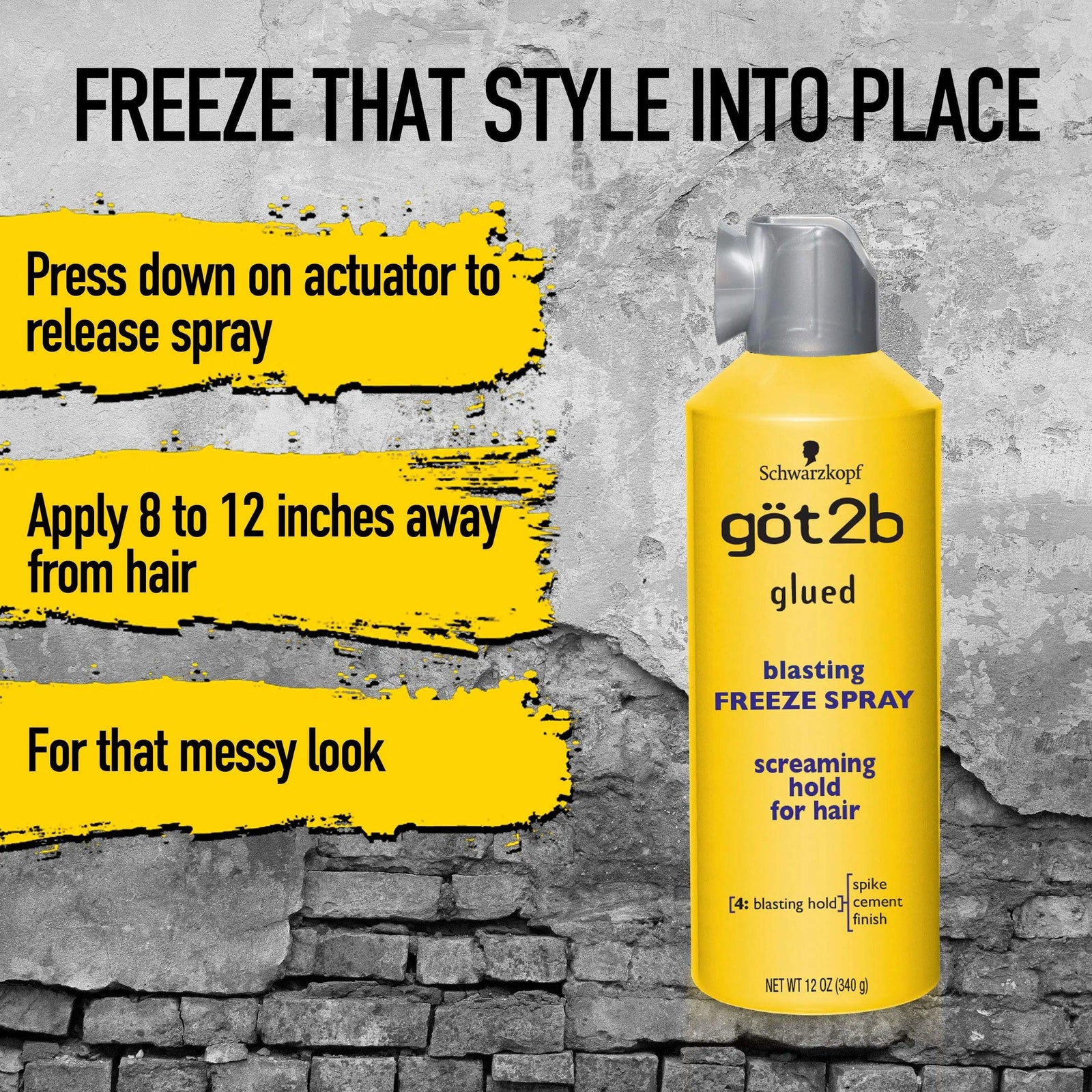 Got2b Glued Blasting Freeze Hairspray, 12 oz, Pack of 2 12 Fl Oz (Pack of 2) - Evallys.com # #