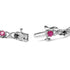 .925 Sterling Silver 1.00 Cttw Treated Black Diamond with 3.00mm Lab Created Pink Ruby 7.25" X-Link Bracelet (Black Color, I2-I3 Clarity) - Evallys.com # #