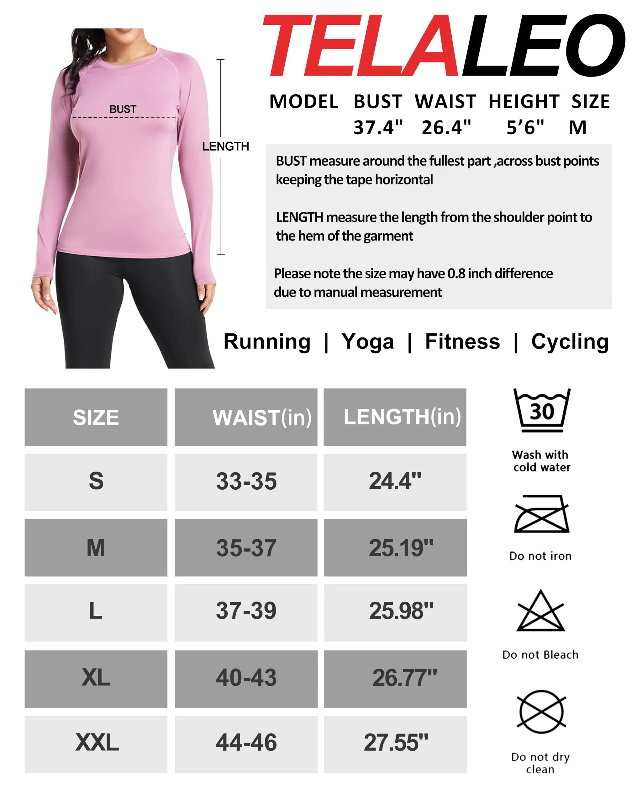 TELALEO 4 Pack Women's Compression Shirt Long Sleeve Performance Workout Baselayer Athletic Top Sports Gear Large Long Sleeve-black+grey+blue+purple - Evallys.com # #