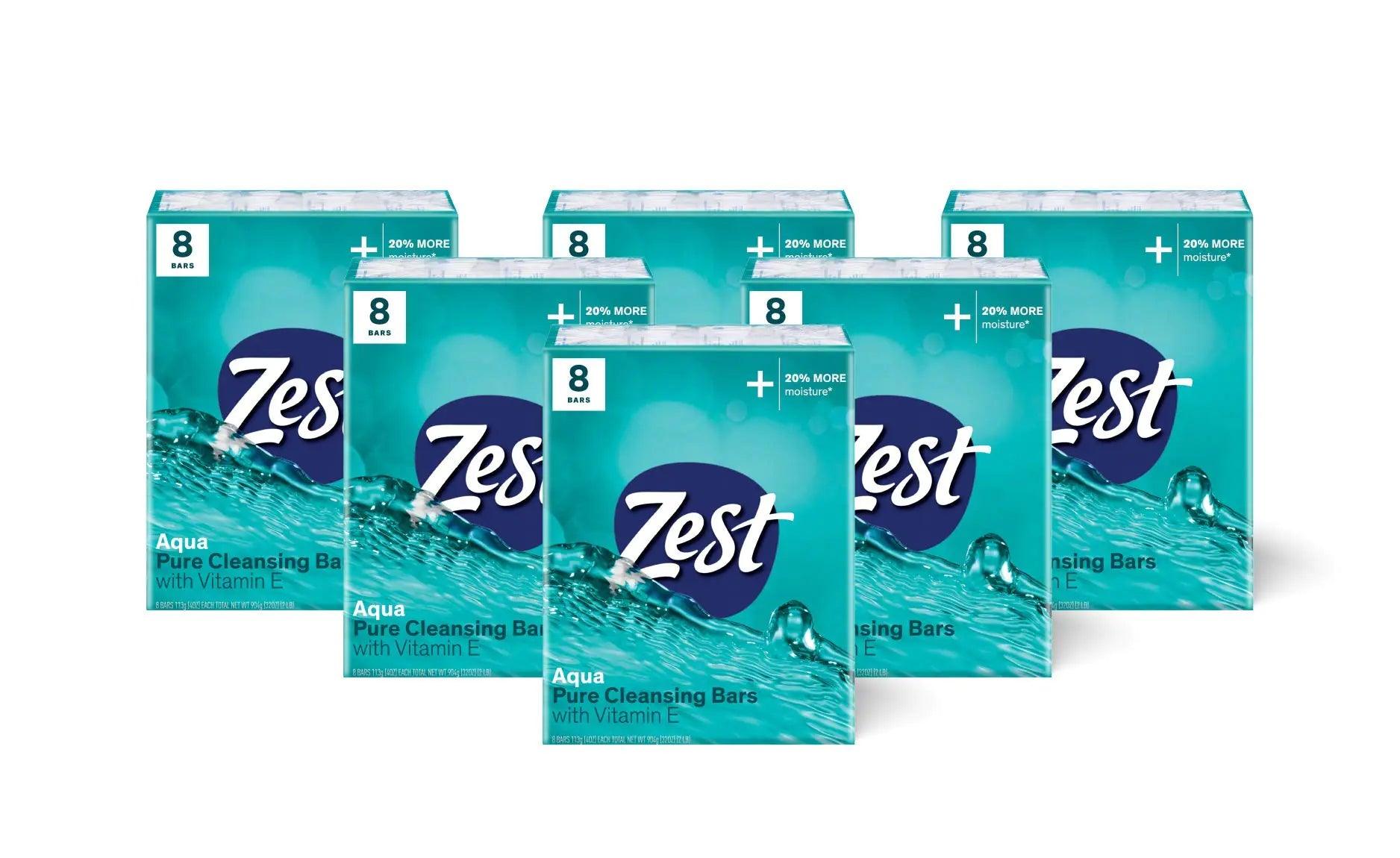 Zest Bar Bath Soap - Aqua, 8 Bar, 4 Fl Oz (Pack of 48) Aquatic 4 Ounce (Pack of 48) - Evallys.com # #