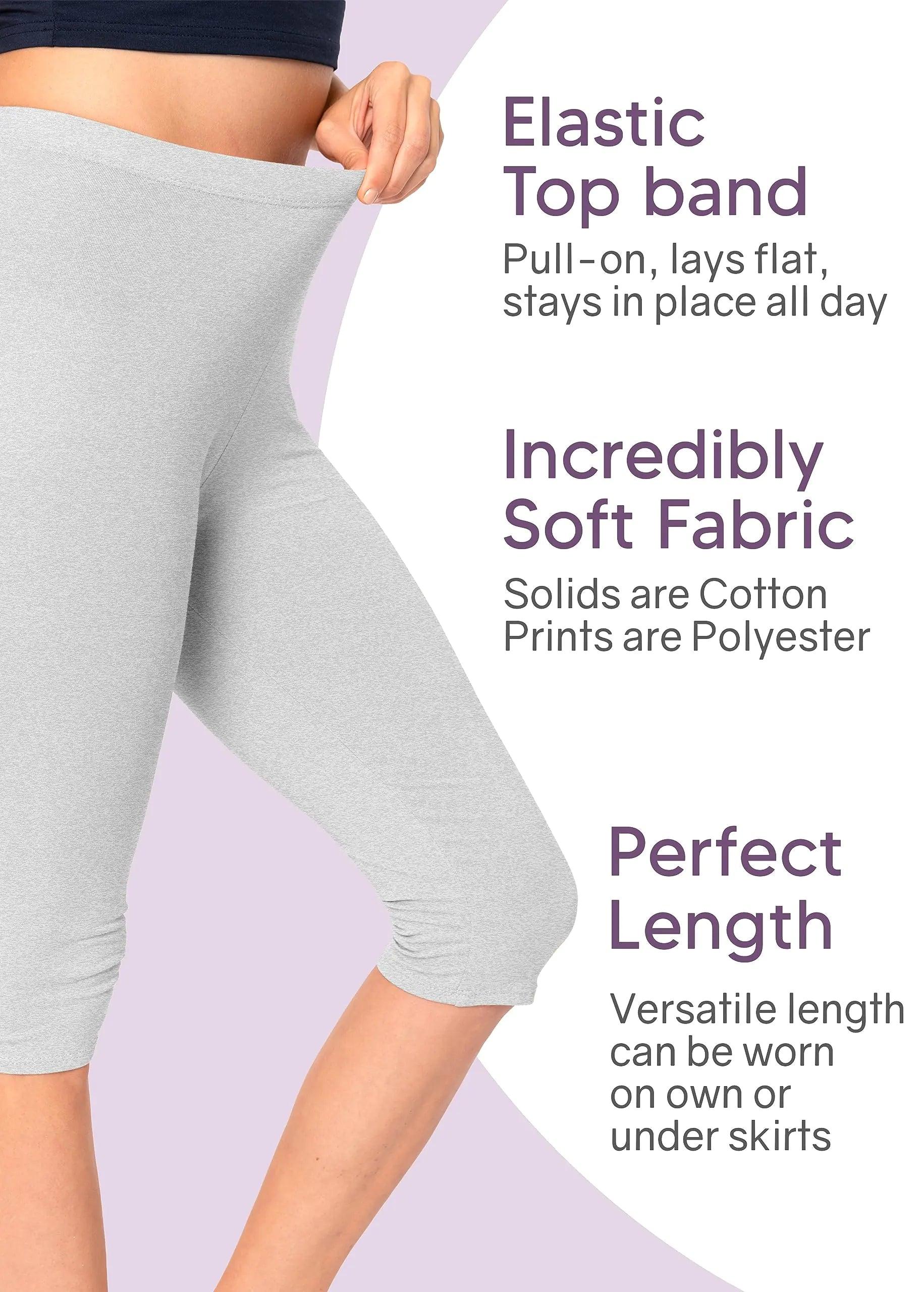 Women's and Plus Size Knee-Length and Ankle Length Leggings | X-Small- 7X Adult Knee Length Small Heather Gray - Evallys.com # #