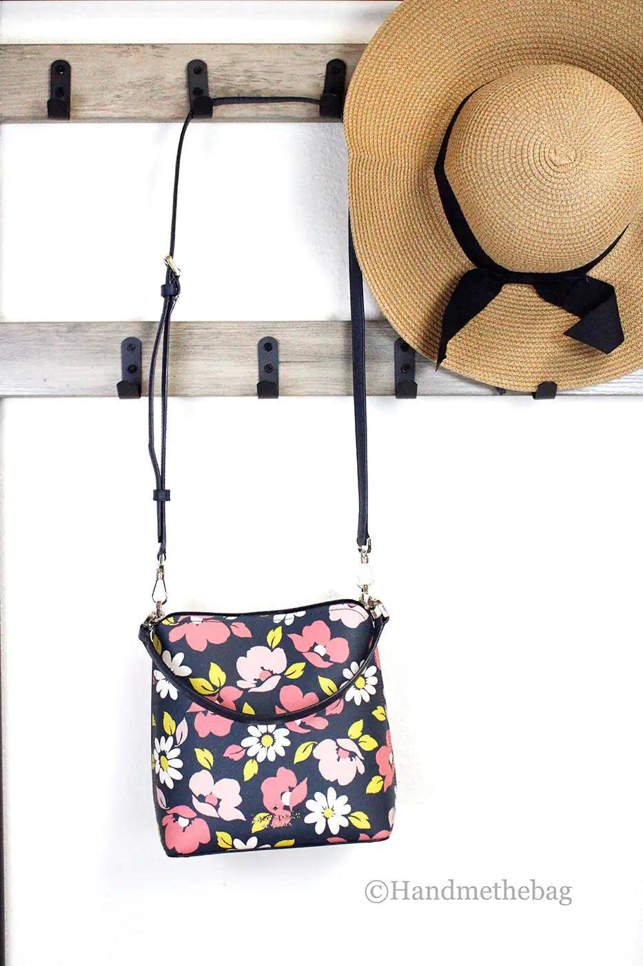 Kate Spade Darcy Road Trip Small Floral Leather Bucket - Evallys.com # #