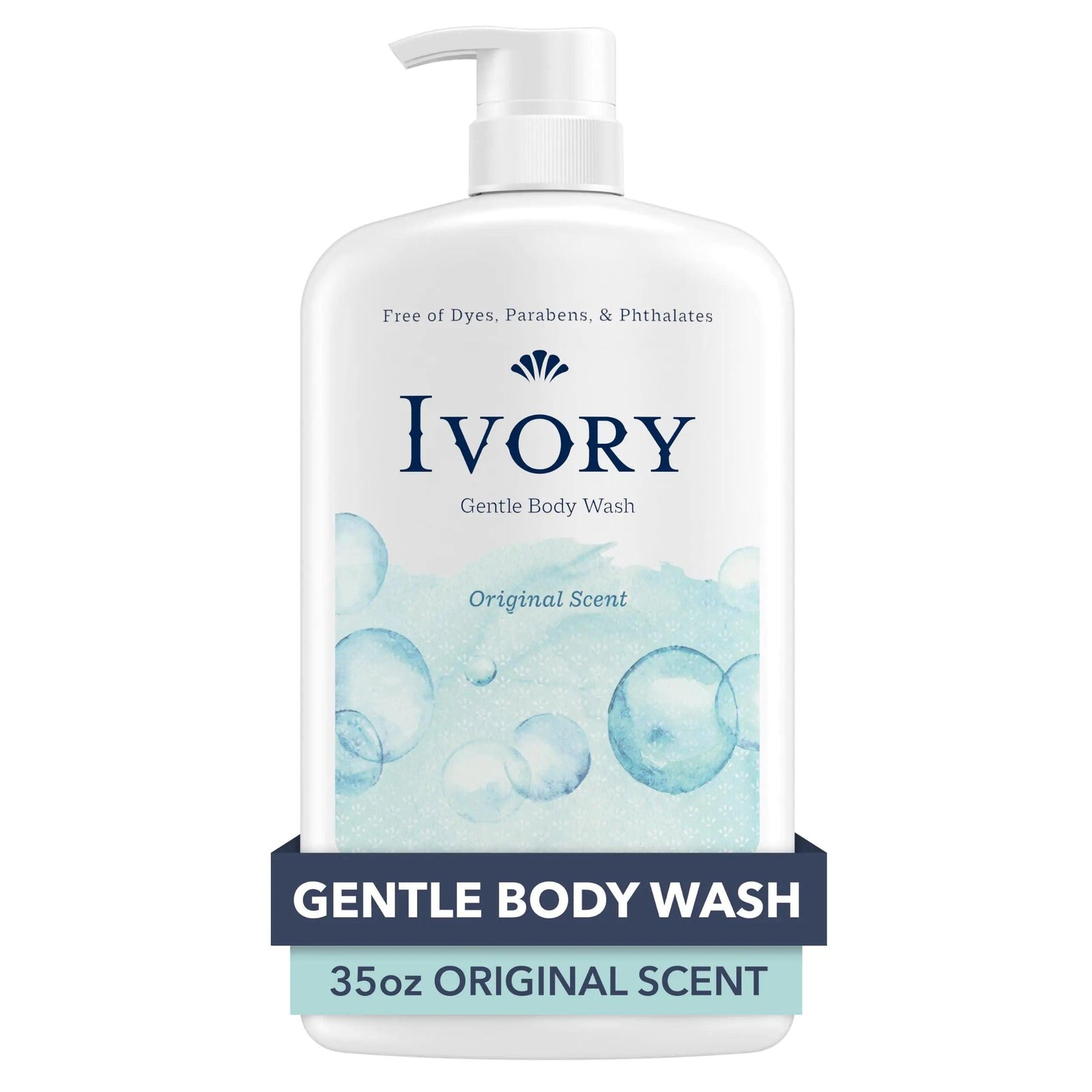 Ivory Gentle Body Wash, Designed for the Whole Family, Free of Dyes Heavy Perfumes Parabens Phthalates & Silicones, Original Scent, 35 oz 35 Fl Oz (Pack of 1) - Evallys.com # #