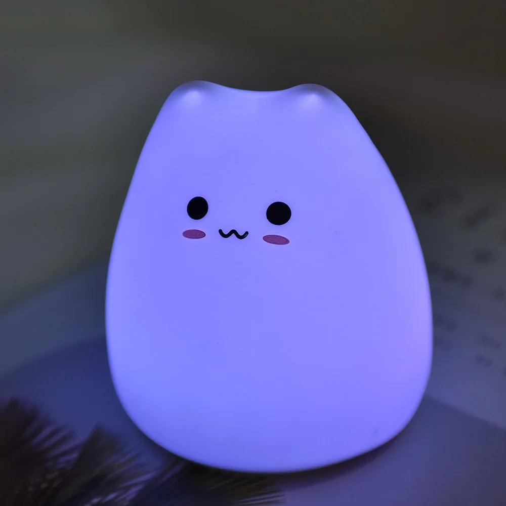 Colorful Cat LED Silicone Night Light - Evallys.com # #