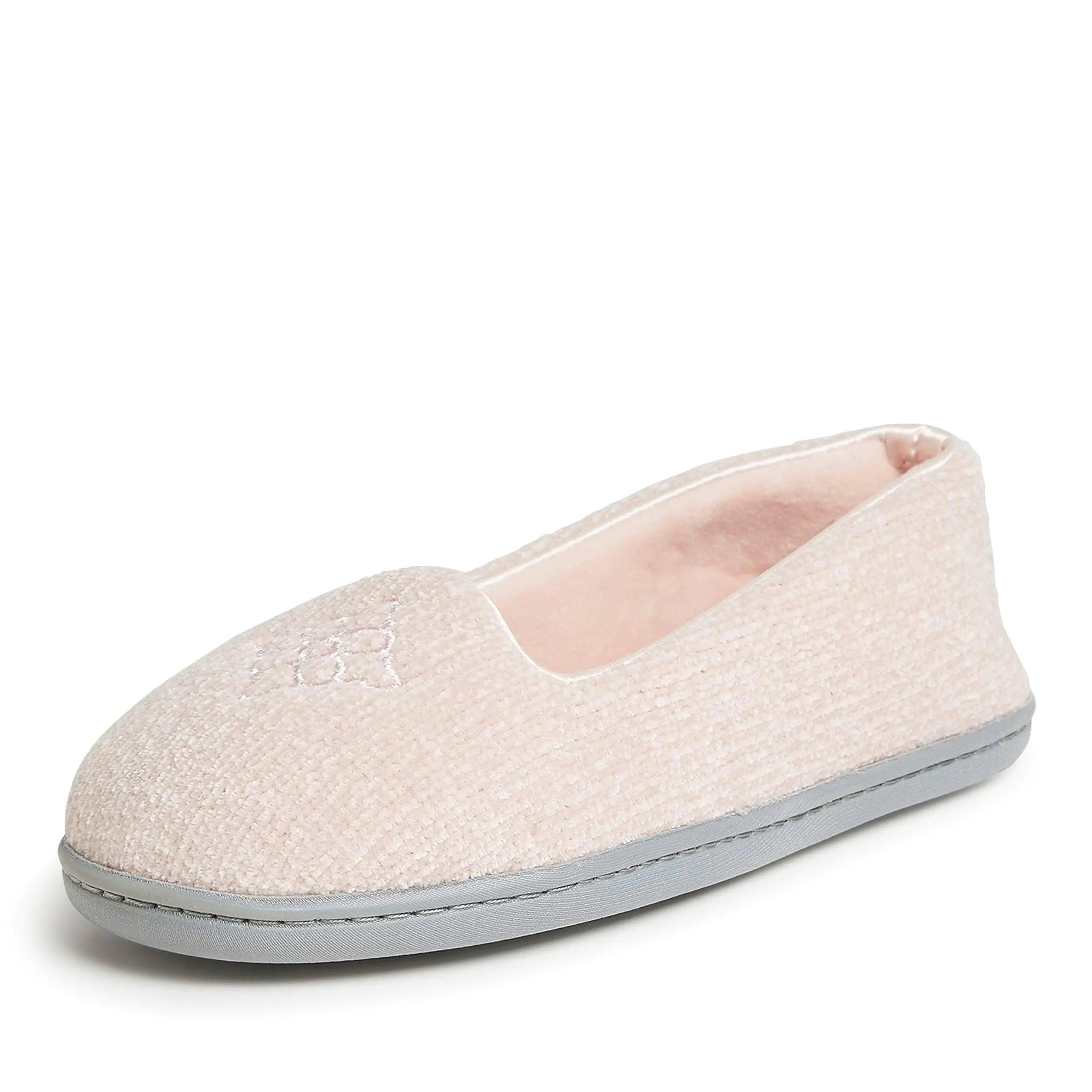 Dearfoams Women's Rebecca Chenille Closed Back Slipper 9-10 Wide Dusty Pink Chenille - Evallys.com # #