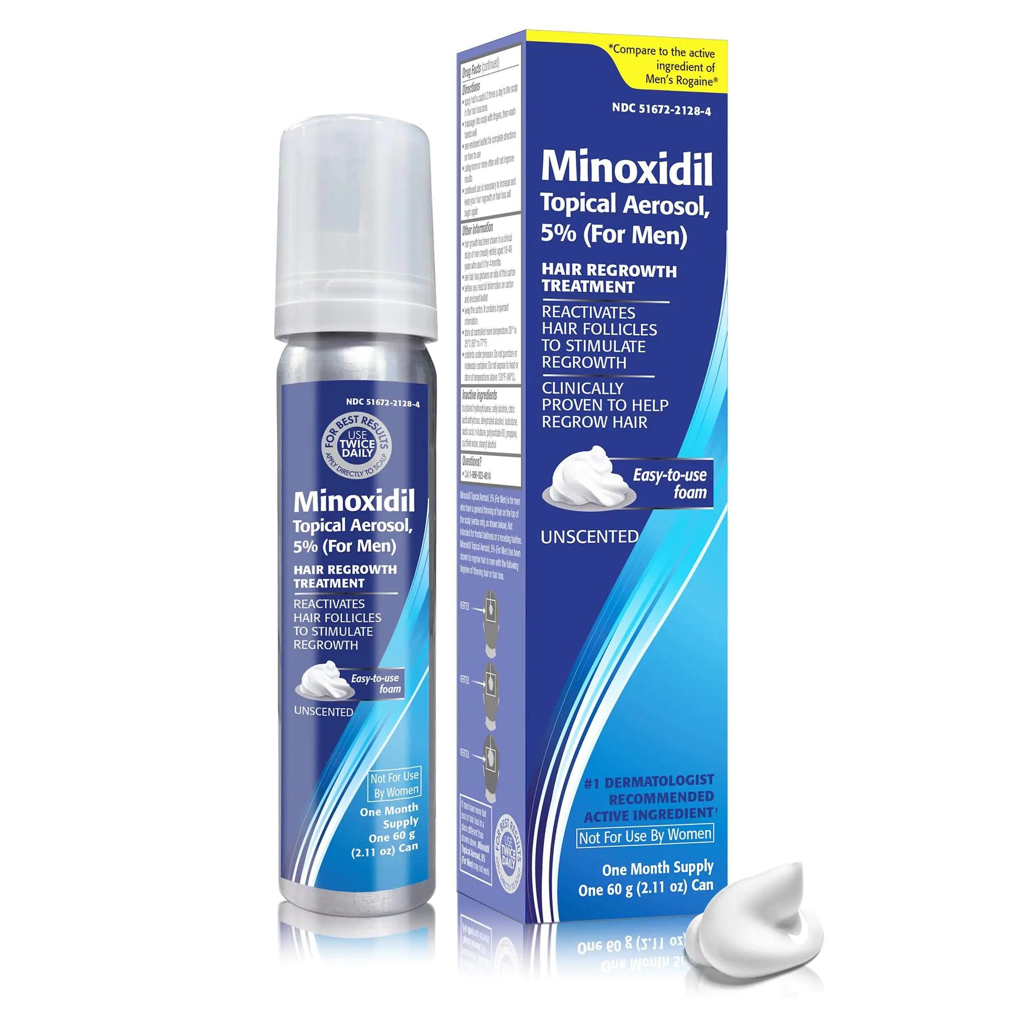Taro Minoxidil Topical Aerosol Foam, 5%, Hair Regrowth Treatment for Men, 2.11 oz 2.11 Ounce (Pack of 1) - Evallys.com # #
