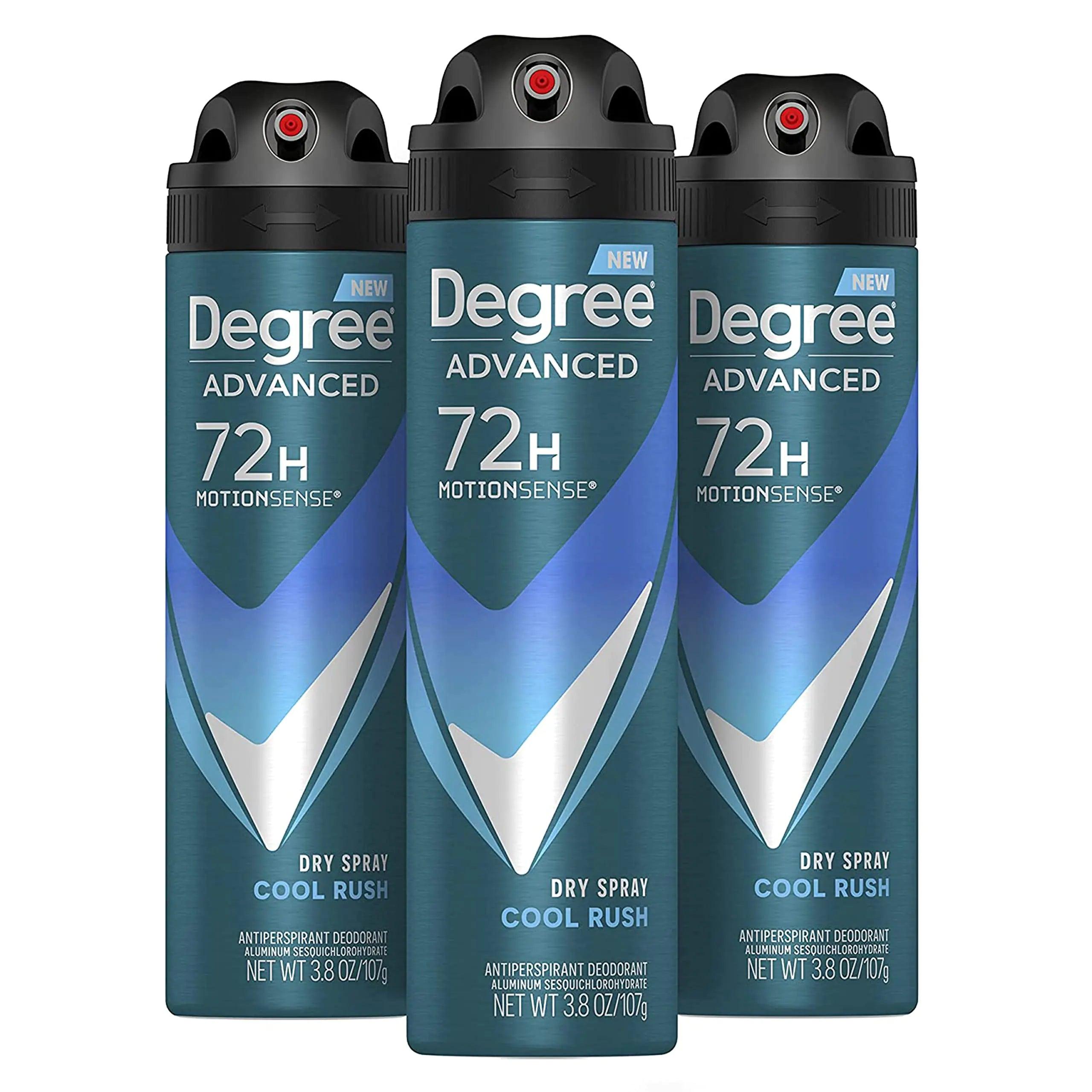 Degree Men Antiperspirant Deodorant Dry Spray Cool Rush 3 count Deodorant for Men With MotionSense Technology 3.8 oz Fresh 3.8 Ounce (Pack of 3) - Evallys.com # #