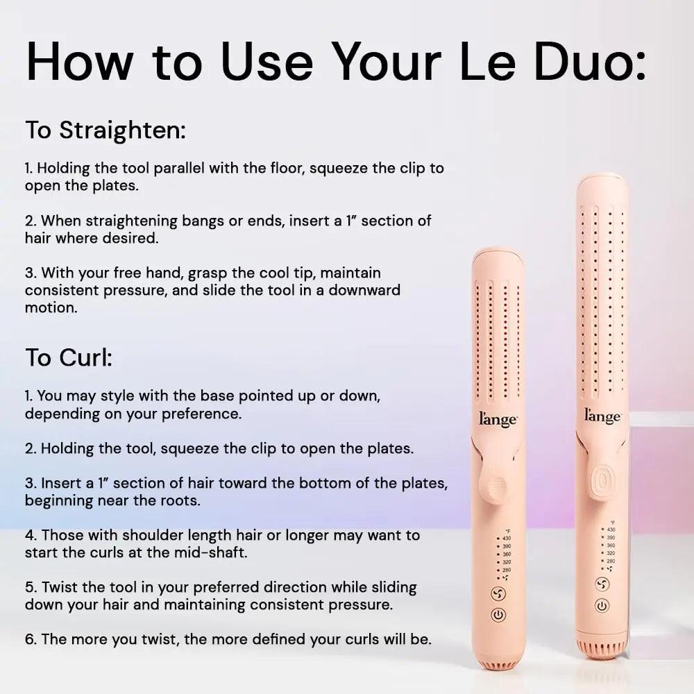 L'ANGE HAIR Le Duo Standard 360° Airflow Styler | 2-in-1 Curling Wand & Titanium Flat Iron Hair Straightener | Professional Hair Curler with Cooling Air Vents | Dual Voltage & Adjustable Temp (Blush) Blush Standard - Evallys.com # #