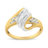 10K Yellow and White Gold 1/10 Cttw Baguette and Round-Cut Diamond Bypass Ring (I2 Color, H-I Clarity) - Evallys.com # #