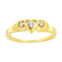 10KT Yellow Gold 1/20 cttw Diamond Triple Heart Diamond Ring (K-L, I1-I2) - Evallys.com # #