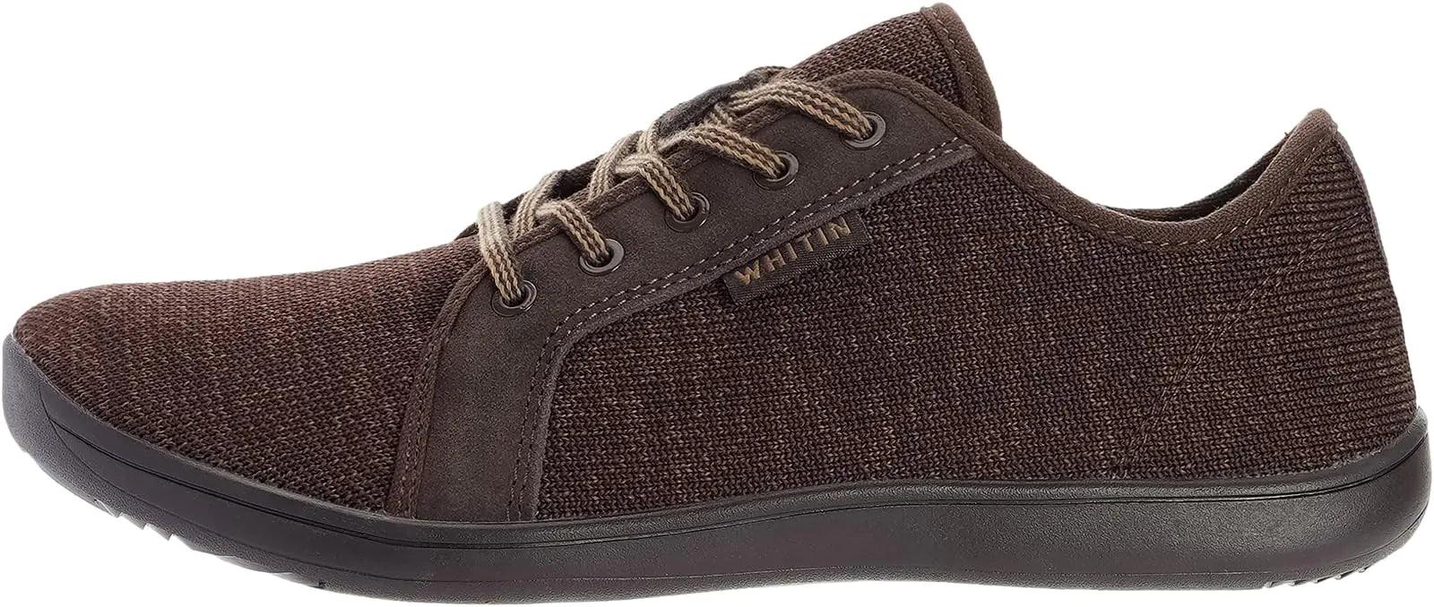 WHITIN Men's Wide Minimalist Barefoot Sneakers | Zero Drop Sole | Optimal Relaxation 11 Wide W81 Brown - Evallys.com # #