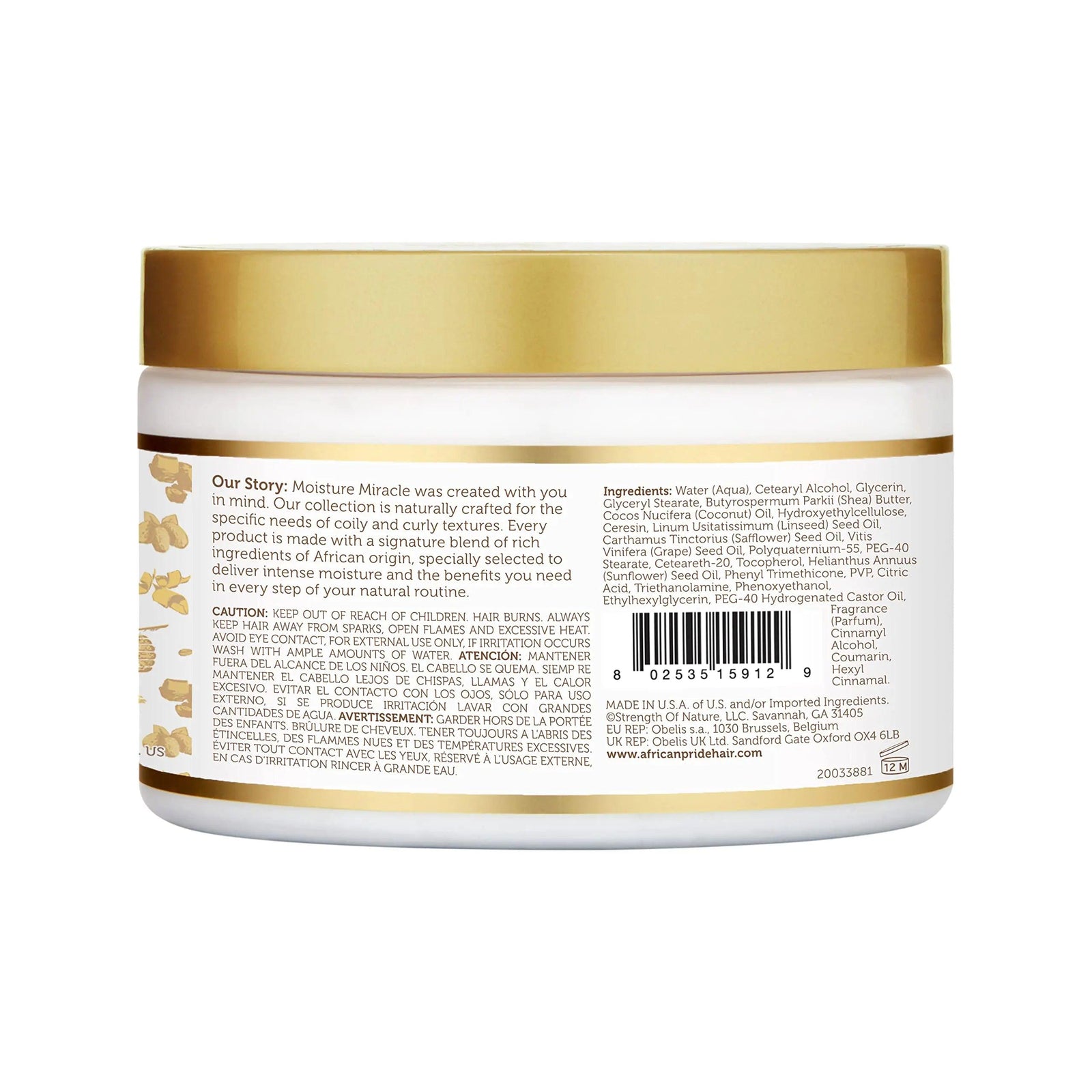 African Pride Moisture Miracle Curl Cream, Hydrate & Strengthen 12oz (Pack of 1) 12 Ounce (Pack of 1) Curling Cream - Evallys.com # #