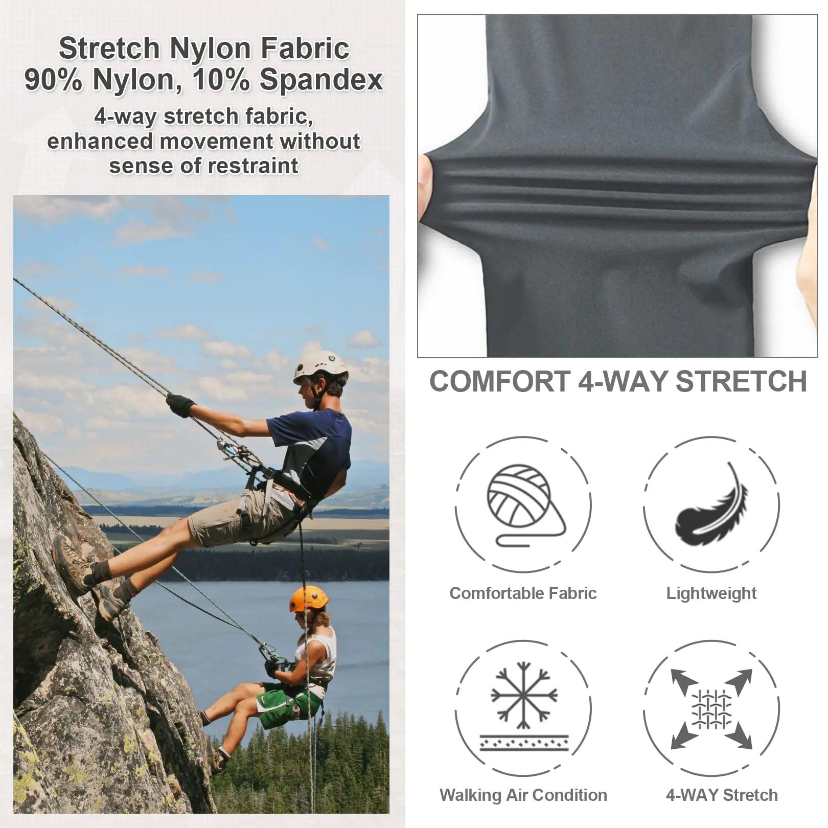 Jessie Kidden Mens Outdoor Casual Expandable Waist Lightweight Water Resistant Quick Dry Fishing Hiking Shorts 32 Khaki - Evallys.com