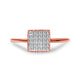 10K Rose Gold 1/3 Cttw Invisible Set Princess Cut Diamond Composite Square Shape Ring for Women (H-I color, I1-I2 clarity) - Evallys.com