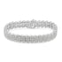 .925 Sterling-Silver 2.0 Cttw Miracle Set Diamond 3 Row S Curve Line Tennis Bracelet (I-J Color, I3 Clarity) -7.25" - Evallys.com # #