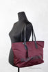 Burberry Medium Burgundy Logo Nylon Tote Shoulder Bag - Evallys.com # #