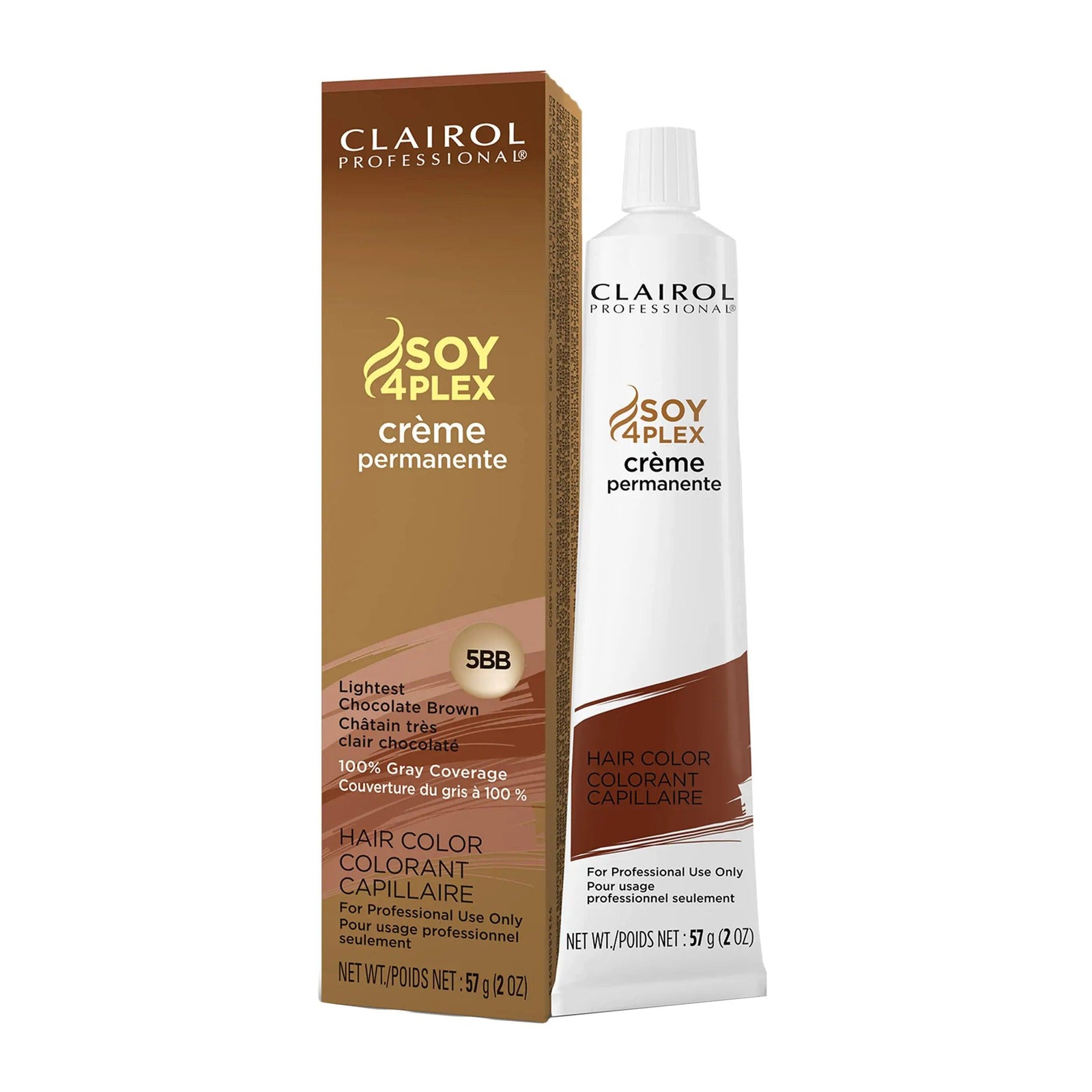 Clairol Professional Permanent Crème Hair Color, Dark Hair Dye for Fade Resistant Gray Coverage, 2 oz 5BB Lightest Chocolate Brown - Evallys.com # #